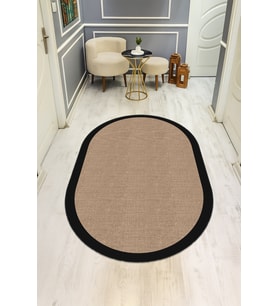 Modern Desenli Oval Dijital Baskı Kaymaz Taban Halı H0364