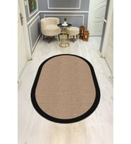 Modern Desenli Oval Dijital Baskı Kaymaz Taban Halı H0364