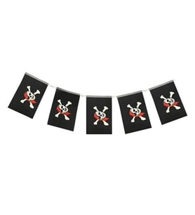 Mey İthalat® Korsan Partisi Korsan Logo Baskılı Flama Süs Afiş Süsleme 8 li