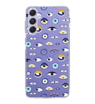 PrintiFy Samsung Galaxy A54 ile Uyumlu Nazar Boncuğu 2 Baskılı Kamera Korumalı Şeffaf Silikon Kılıf