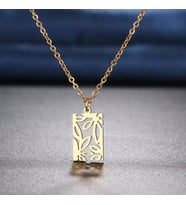 Kişiye Özel 925 Ayar Gümüş Çiçek Kolye (Gold)