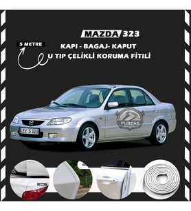 Mazda 323 Oto Araç Kapı Koruma Fitili 5metre Parlak Beyaz Renk