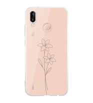 Huawei P20 Lite Uyumlu Baskılı Yumuşak Silikon Şeffaf Telefon Kılıfı