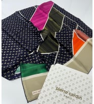 Lacivert Renkli  %100 İpek (Silk) Crepe Saten Eşarp - 8846230-321