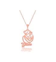Gümüş Rose İsimli Anne Çocuk Sevgisi İsimli Kolye CSR2180541