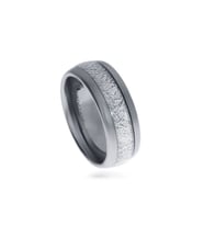 Erkek Beyaz Çizgi Detay Gümüş Renk Tungsten Yüzük