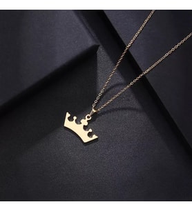 Kişiye Özel 925 Ayar Gümüş Taç Kolye (Gold)
