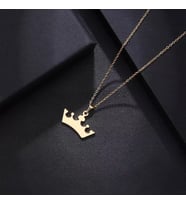 Kişiye Özel 925 Ayar Gümüş Taç Kolye (Gold)