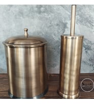 Antik Eskitme Kaplama Kapaklı Çöp Kovası Set