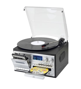 Ultratekno Kn-110 Vintage Plak Çalar CD Çalar Kaset USB Bluetooth Tf Aux Özellikli Kumandalı Pikap (Gümüş)