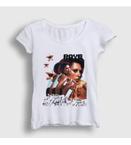 Presmono Kadın Beyaz Poster Müzik Raye T-Shirt 533723tt
