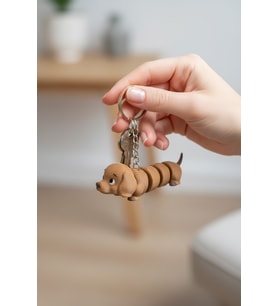 Sevimli Köpek Figürlü Hareketli Anahtarlık