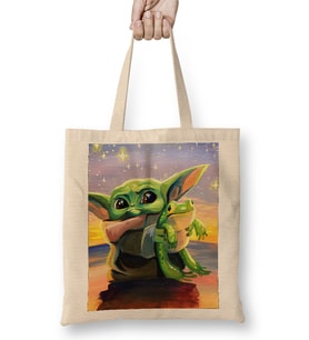 Baby Yoda Star Wars Bez Çanta Uzun Saplı