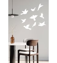 Yuvarlak Boho Tarzı Duvar Sticker 30 cm Beyaz