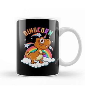 Cute & Funny Dinocorn Dinosaur Unicorn Kupa Bardak Porselen