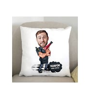 Erkek Kuaför Karikatürlü Yastık
