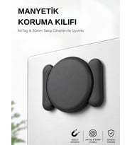 Gözcü Mobil Airtag Manyetik Koruma Kılıfı Çift Mıknatıslı Darbeye Dayanıklı Airtag Takip Cihazı Kılıfı Uyumlu Motosiklet Araç Eşya Yapıştırılabilir Tutucu Aksesuar