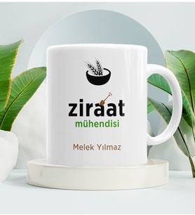 Ziraat Mühendisine Hediye Kupa Bardak Beyaz