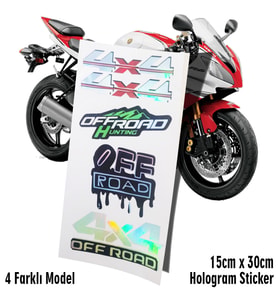 4x4 offroad suv etiket hologram sticker set motosiklet kelebek cam bisiklet atv scooter araba uyumlu
