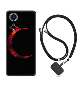 Huawei Nova Y70 Y90 Nova 9 SE  Kılıf Boyun Askılı Silikon Red Moons 1747