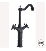 Sipahi Marble Siyah Çanak Lavabo Bataryası - Çift Kollu