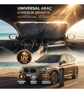 Premium Katlanabilir Araç Ön Cam Güneşliği – Şemsiye Tipi Oto Güneşlik, UV Korumalı Isı Yalıtımlı Ön Cam Gölgelik (5680)