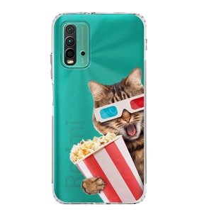 PrintiFy Xiaomi Redmi 9T ile Uyumlu Kedi 1 Kamera Korumalı Şeffaf Kılıf