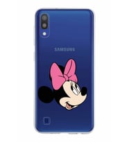 Samsung Galaxy M10 Kapak Minnie Mouse Tasarımlı Şeffaf Silikon Kılıf
