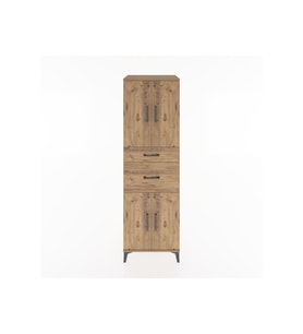 Hyperion Dolap 4 Raflı 2 Çekmeceli 4 Kapaklı 60x44x195 Çam-Çam