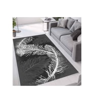 Rovigo Home Dijital Baskı Yıkanabilir Kaymaz Taban Salon Halısı RVG1654  50x80 cm (Gri)