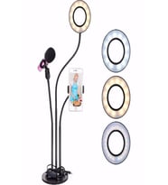 Çok Fonksiyonlu Masaüstü Telefon ve Mikrofon Standı, Işıklı 4'lü Set