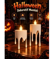 Halloween Cadılar Bayramı Dekoratif Eriyen Mum Görünümlü Mumluk Masa Üstü Dekor