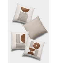 Kahve Geometrik Çift Taraflı 4'lü Set Kırlent Kılıfı 4KR047