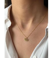 Kişiye Özel Zeytin Yaprağı Kolye 925K Gümüş (Gold)
