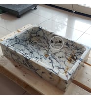 Menekşe Mermer Köşeli Düz Model Lavabo
