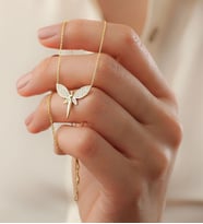 925 Ayar Gümüş Gold Peri Kolye
