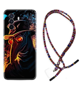 Huawei Nova Y70 Y90 Nova 9 SE Kılıf Boyun Asklı Rasta Silikon Karga 1616