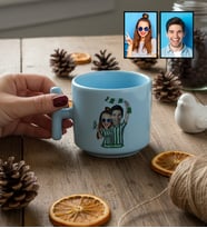 Kişiye Özel Karikatürlü Yeşil Beyaz Taraftar Sevgiliye Hediye T Pastel Kupa Sevgililer Günü Hediyesi