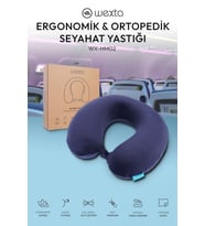 Wexta Seyahat Boyun Yastığı Comfort Ortopedik Seyahat Yastığı Visco Lacivert