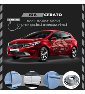 Kia Cerato Oto Araç Kapı Koruma Fitili 5metre Parlak Gri Renk
