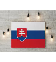Slovakya Bayrağı Kanvas Tablo 40x55cm Dekoratif Tablo
