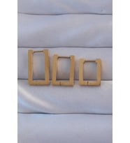 316L Çelik Gold Renk Dikdörtgen Küpe Seti TJ-BKP9159