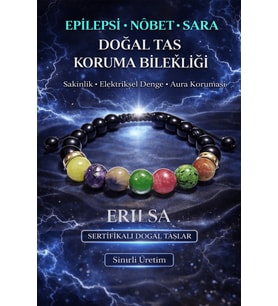 Sertifikalı Doğal Taş Epilepsi Denge Koruma Bilekliği - Yeşim Çeroit Jasper Yeşim Gül Kuvars Kalsit (Çok Renkli)