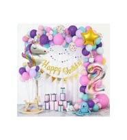 UNİCORN LÜKS MAKORON RENKLER BALON ZİNCİR SET