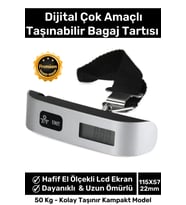 Dijital Taşınabilir Seyahat Ağırlık Tartısı, LCD Ekran, 50 kg Kapasiteli