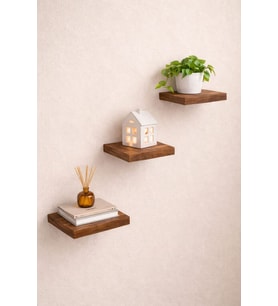 3'lü Uçan Duvar Rafı Set Gizli Raf- Barok 15x15