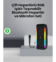 Taşınabilir Şarjlı Hoparlör Usb, Sd Kart, Aux Girişli