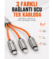 Çinko Alaşımlı Metal Konnektörlü Dayanıklı 6A Hızlı Şarj Kablosu