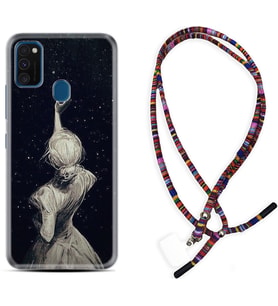 Samsung M21 M22 M23 M30 M31S M32 Kılıf Boyun Asklı Rasta Silikon Star Woman 1332