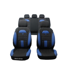 Ford Festiva Uyumlu Yarı Deri Yarı Kumaş Kapitone Oto Koltuk Kılıfı (Karışık)